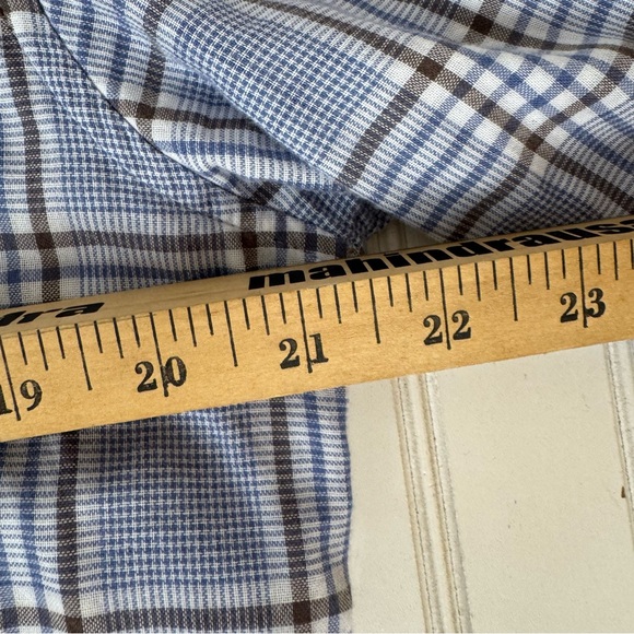 Jonnie - O Shirt Button Front Men Sz. Medium Blue Plaid Long Sleeve‎ 100% Cotton - Picture 7 of 12